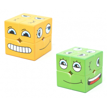 JOGO FACE CUBE 2 CUBOS MÁGICOS 2X2X2 PERSONALIZADOS VERDE E AMARELO + 60 CARTAS CUBER BRASIL FACE-CUBE-KIT